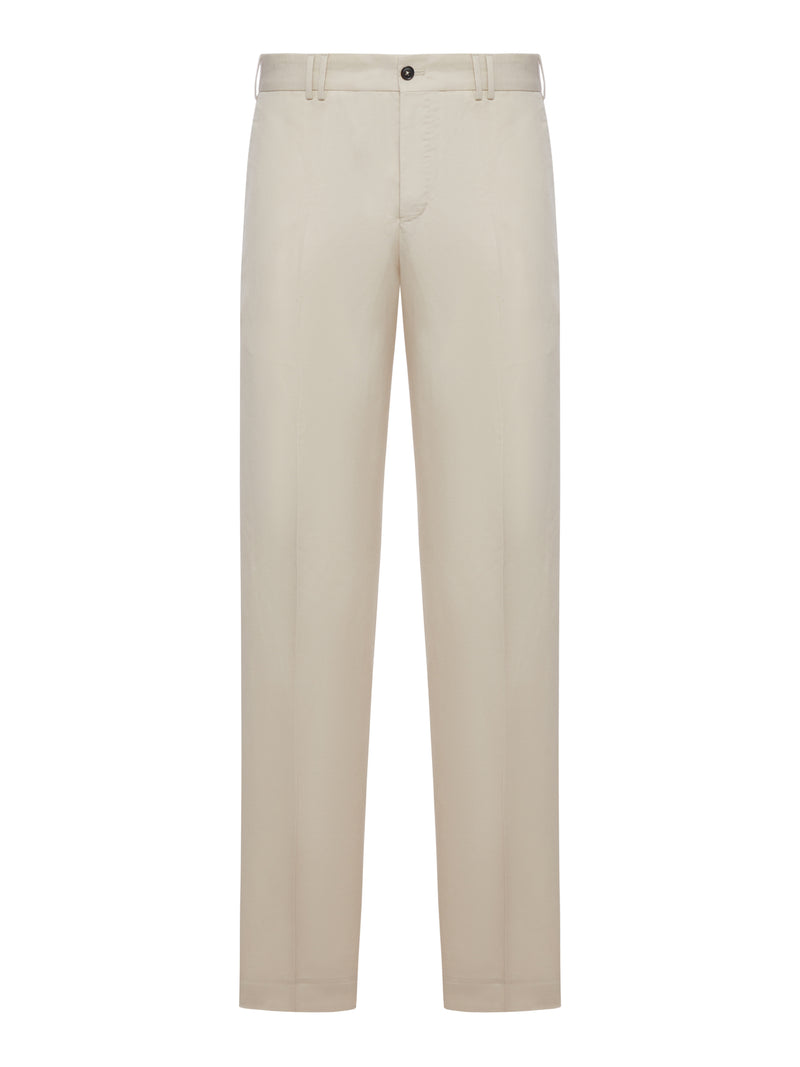 TAILORED TROUSERS IN LINEN AND COTTON BLEND