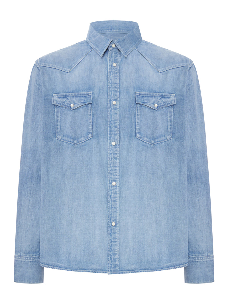 DENIM SHIRT WITH SNAP BUTTONS