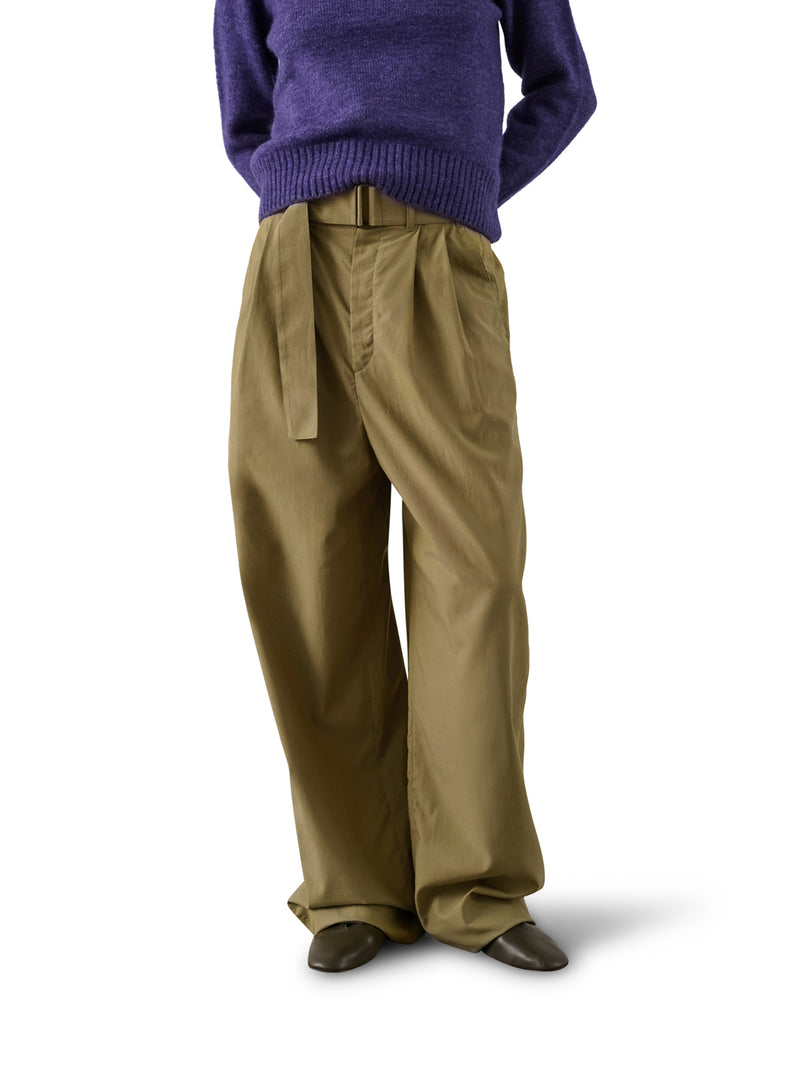 COLE WIDE-FIT TROUSERS IN ORGANIC COTTON POPLIN AND FLUID LYOCELL