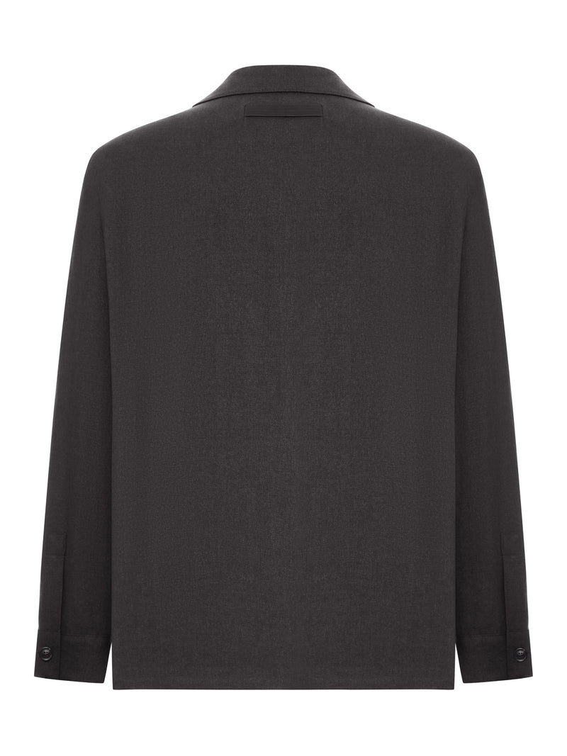 WOOL AND LINEN MIX JACKET WITH PATCHED POCKETS