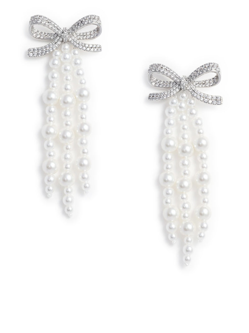 PEARL BOW CASCADE EARRINGS