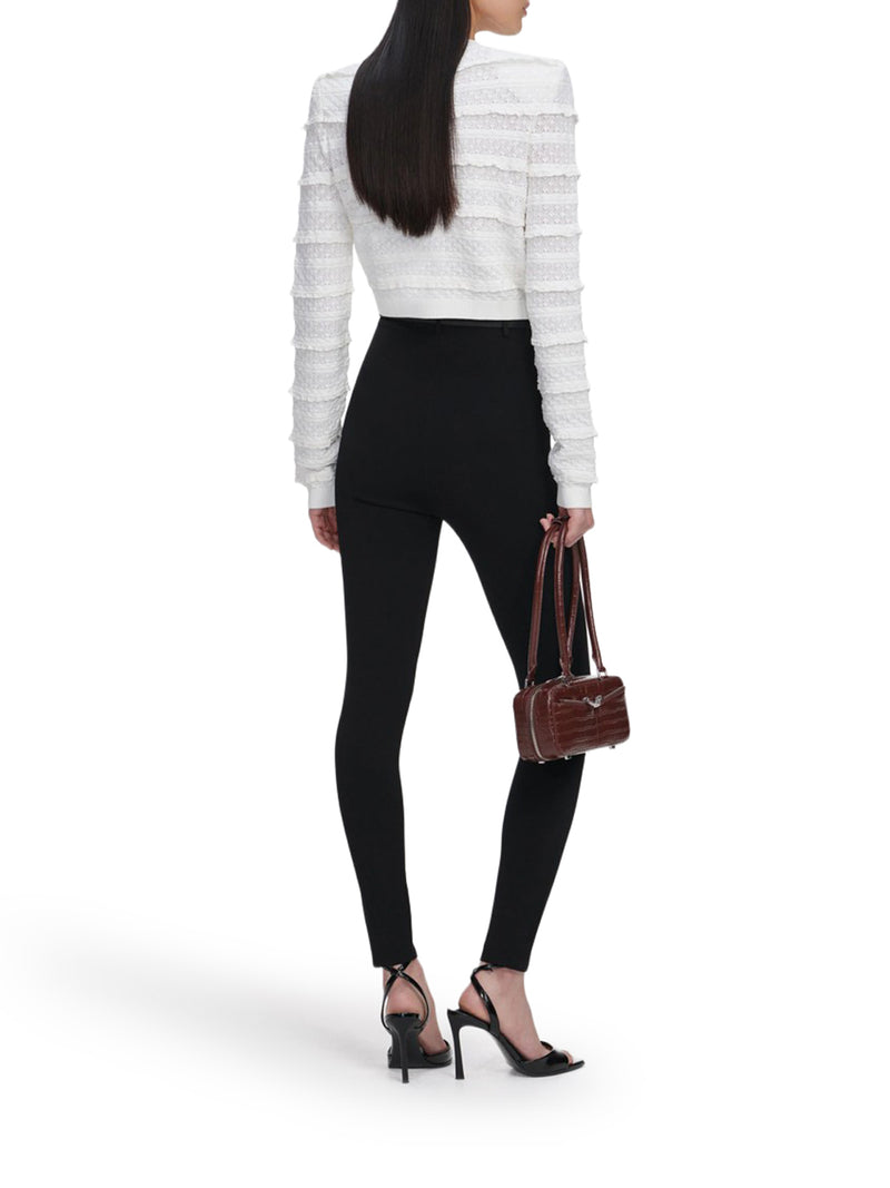 WHITE POINTELLE DIAMANTE CARDIGAN