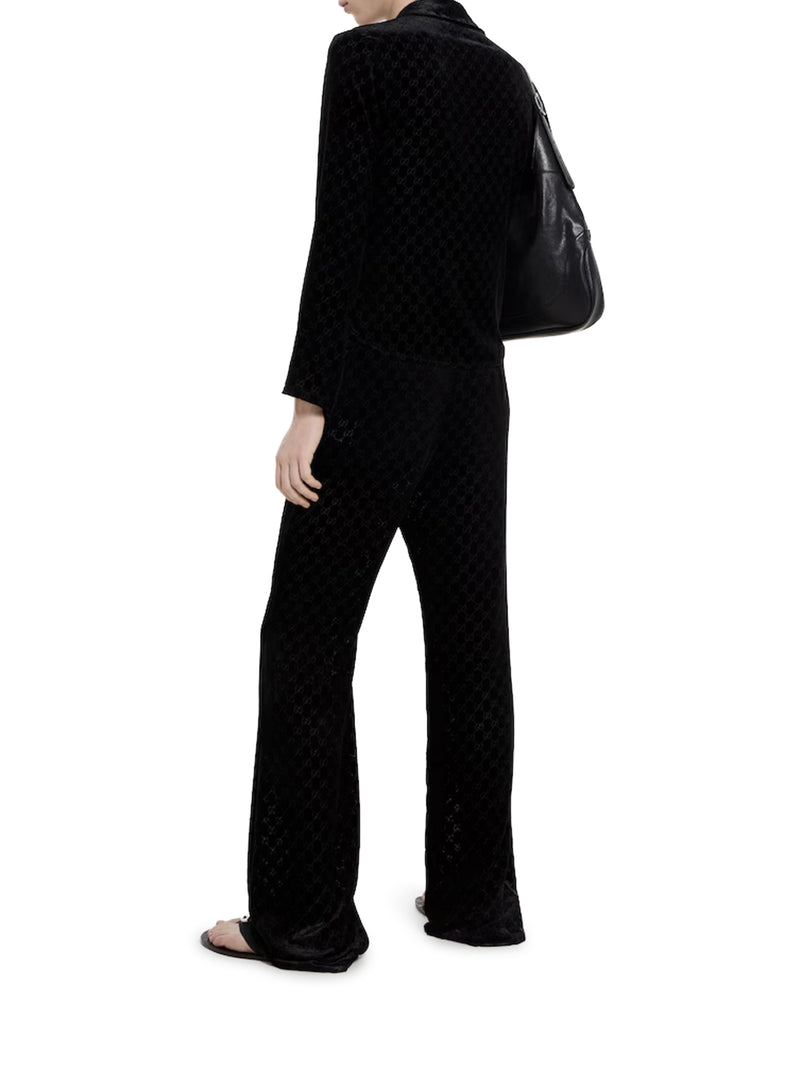 GG STRETCH DÉVORÉ VELVET TROUSERS