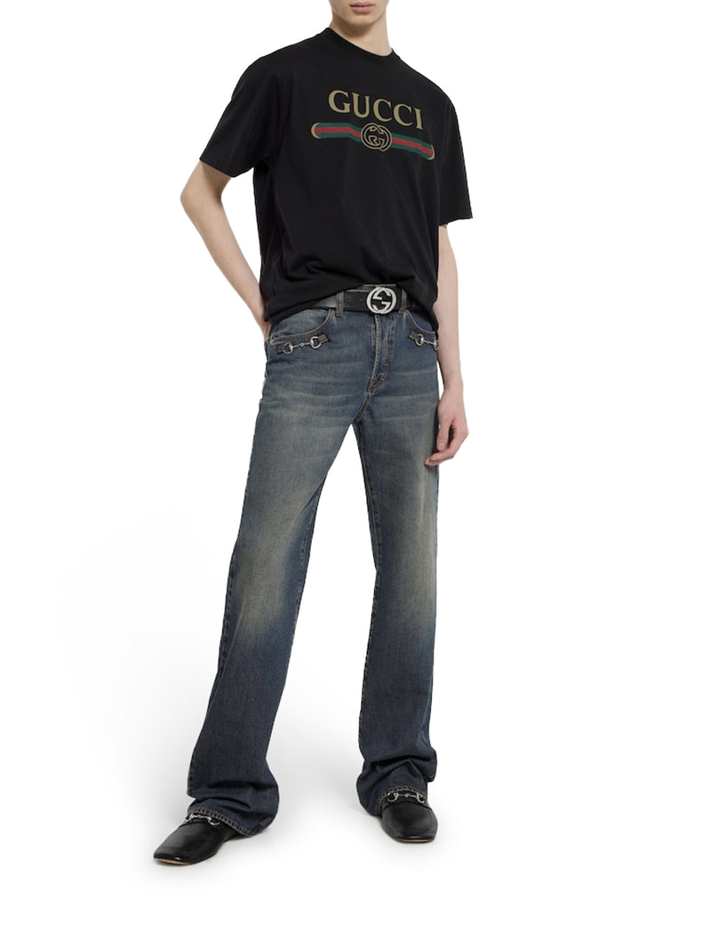 PRINTED SILK BLEND JERSEY T-SHIRT