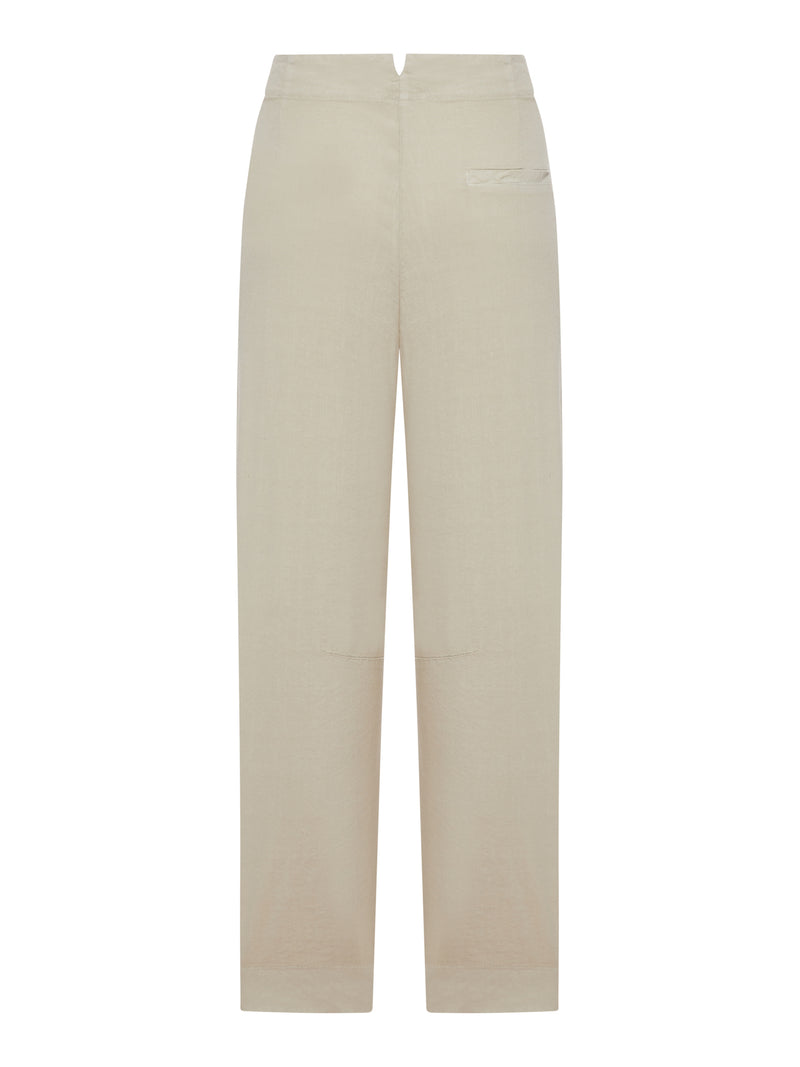 HIGH-WAISTED COTTON TROUSERS