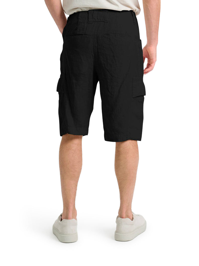 LINEN CARGO BERMUDA SHORTS