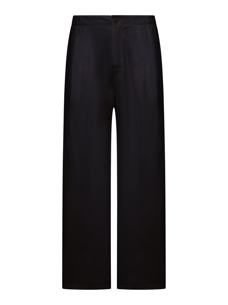 WIDE-LEG LINEN BLEND TROUSERS
