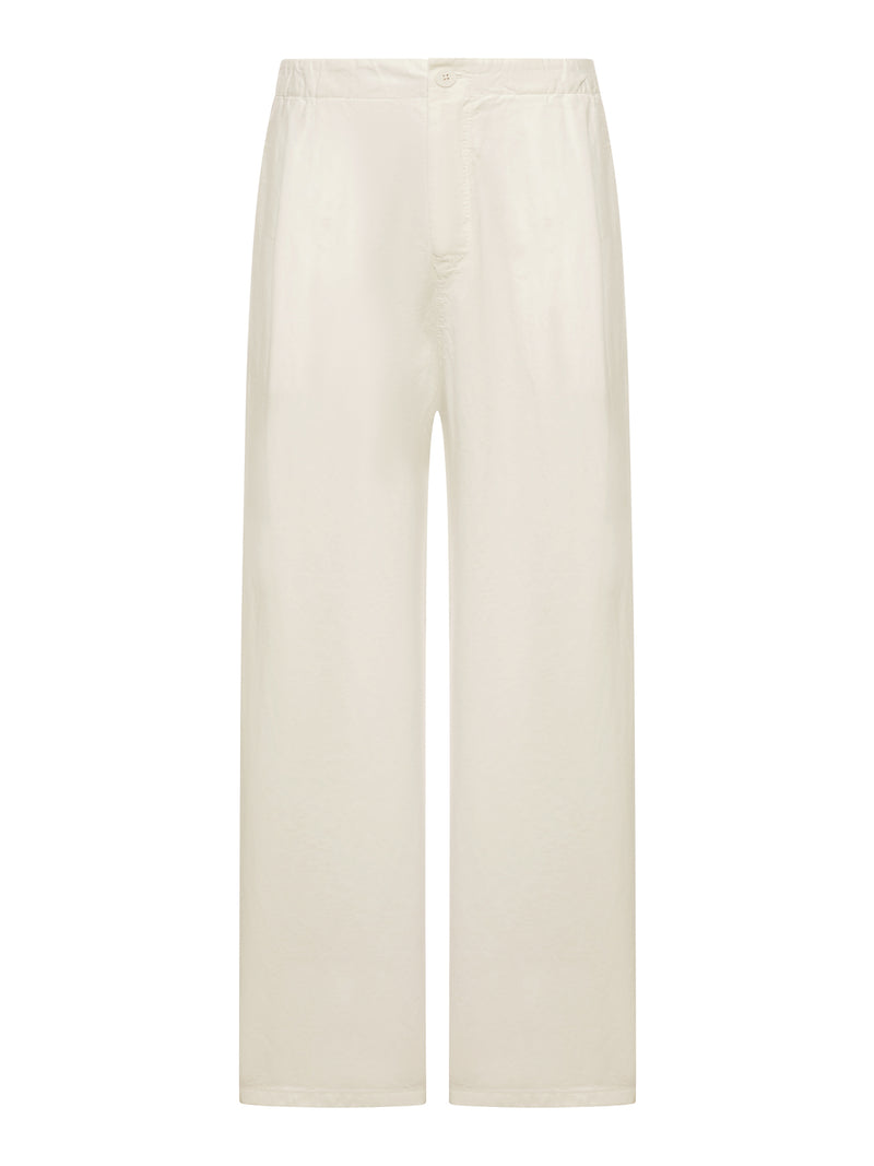 WIDE-LEG LINEN BLEND TROUSERS
