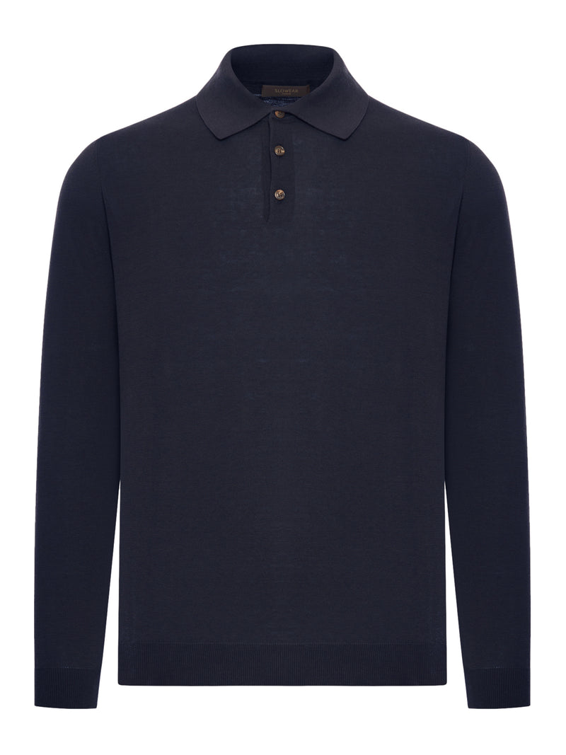 SLIM FIT COTTON AND SILK POLO SHIRT
