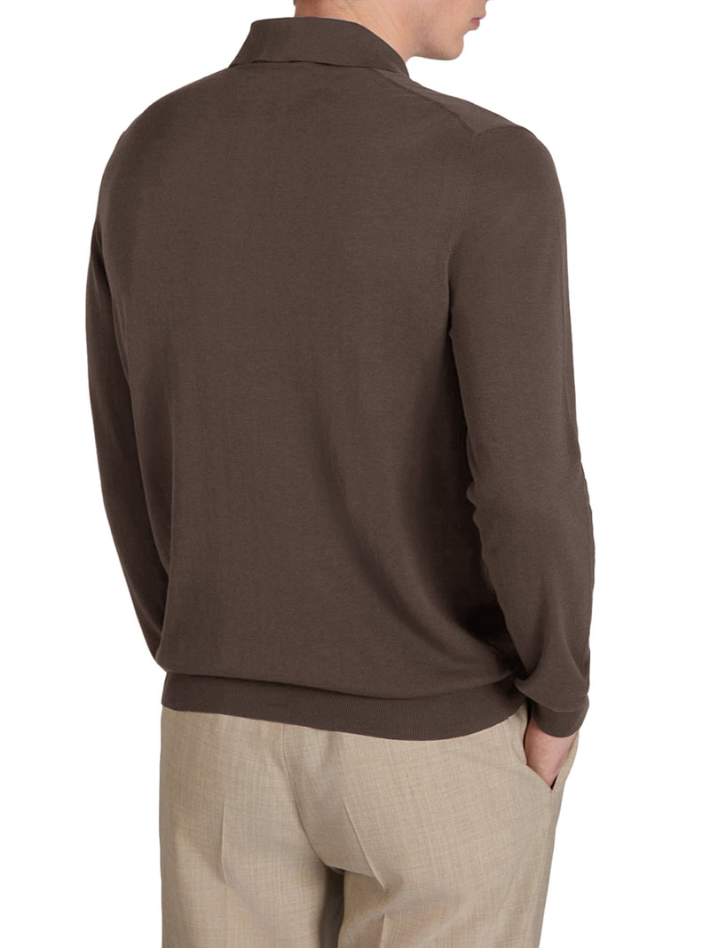 SLIM FIT COTTON AND SILK POLO SHIRT