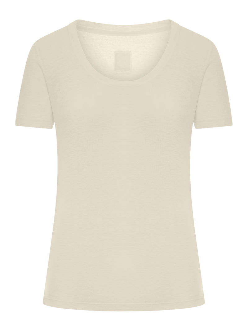 SHORT-SLEEVED T-SHIRT WITH WIDE NECKLINE