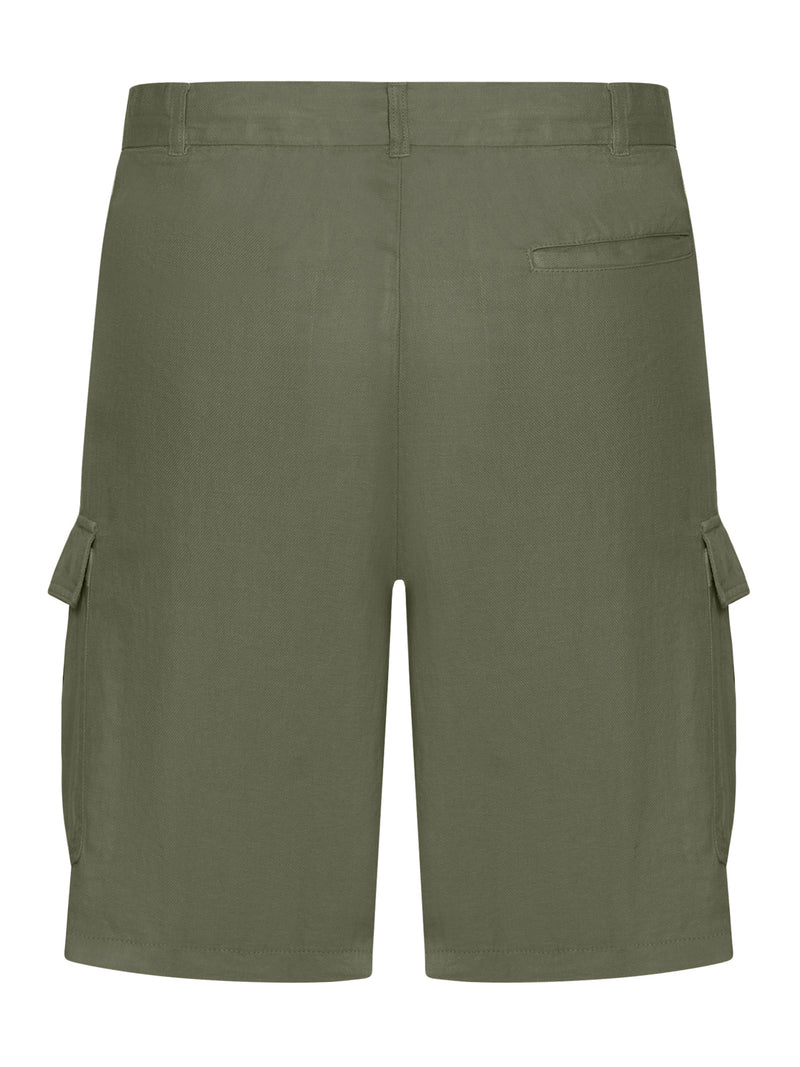 LINEN CARGO BERMUDA SHORTS