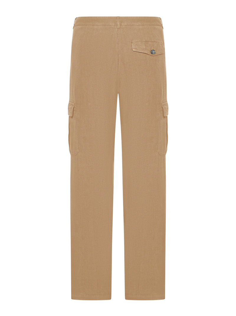 LINEN CARGO TROUSERS