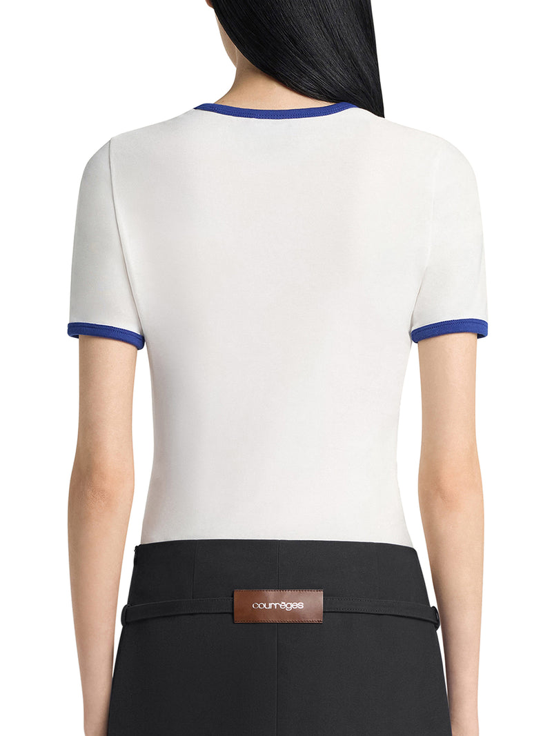 COTTON T-SHIRT WITH LOGO AND CONTRASTING PROFILES