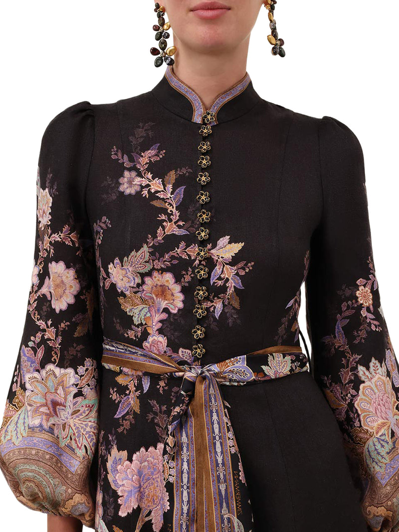 MIDI LINEN DRESS WITH BUTTONS