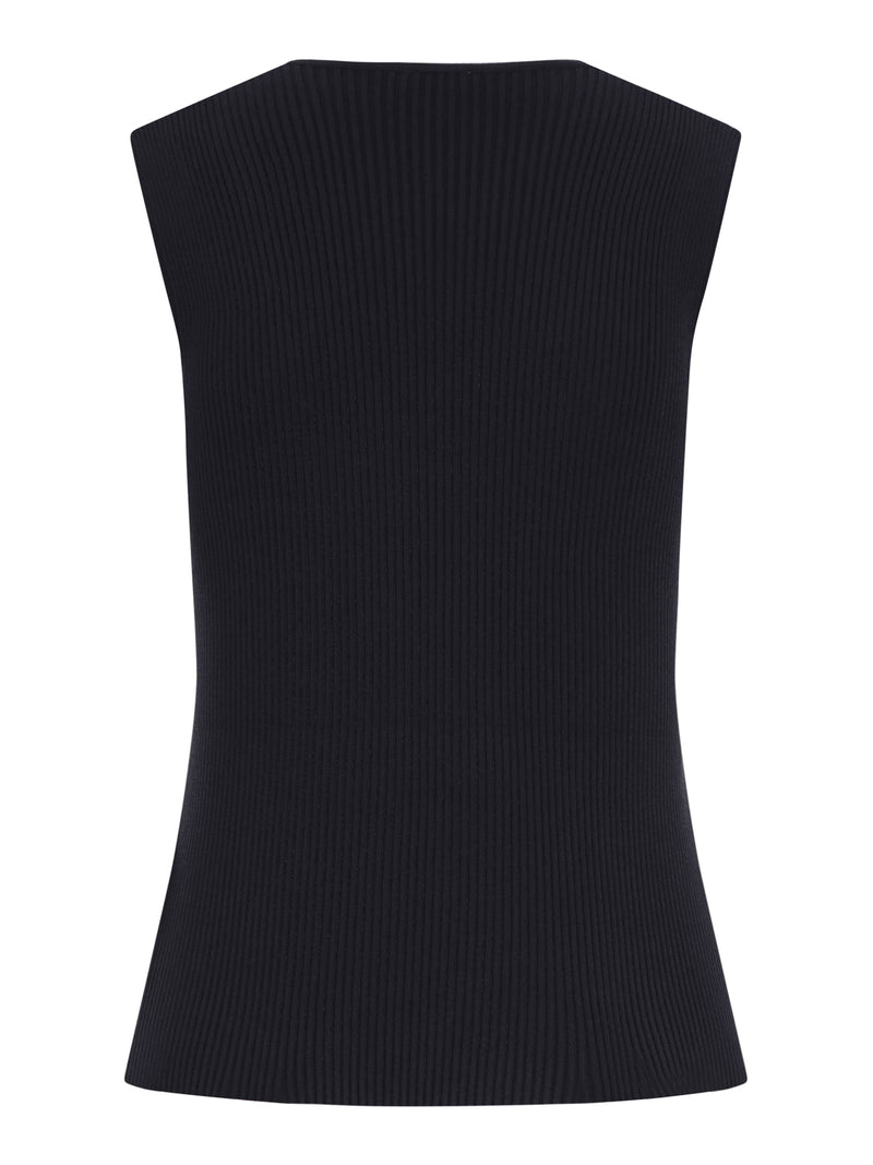 SLEEVELESS TOP IN VERTICAL RIBBED KNIT