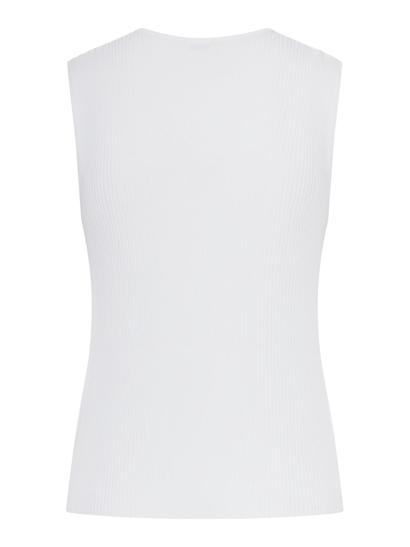 SLEEVELESS TOP IN VERTICAL RIBBED KNIT