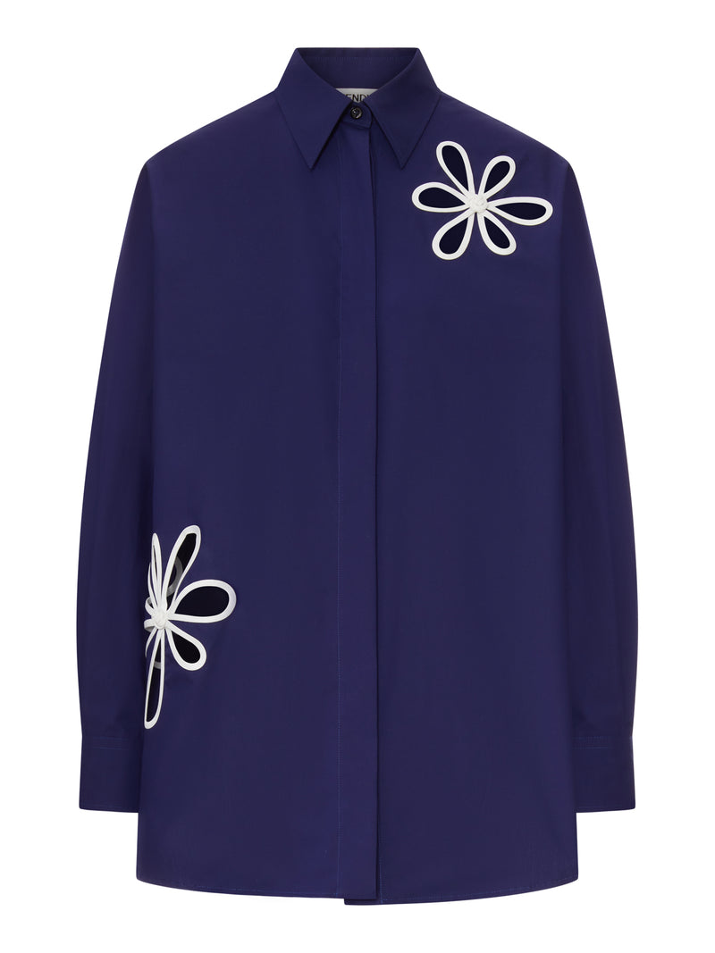 POPLIN SHIRT WITH CUT-OUT DETAILS