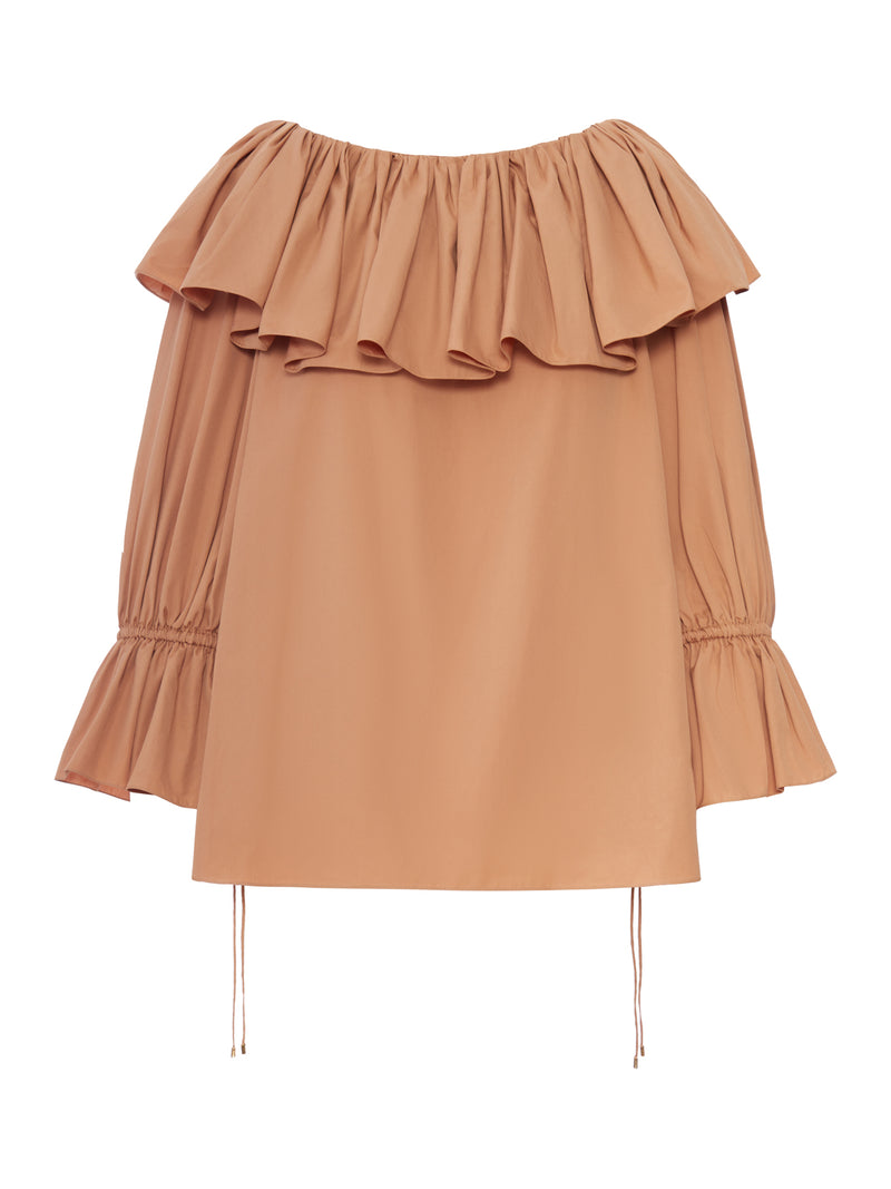 COTTON BLOUSE WITH RUFFLES