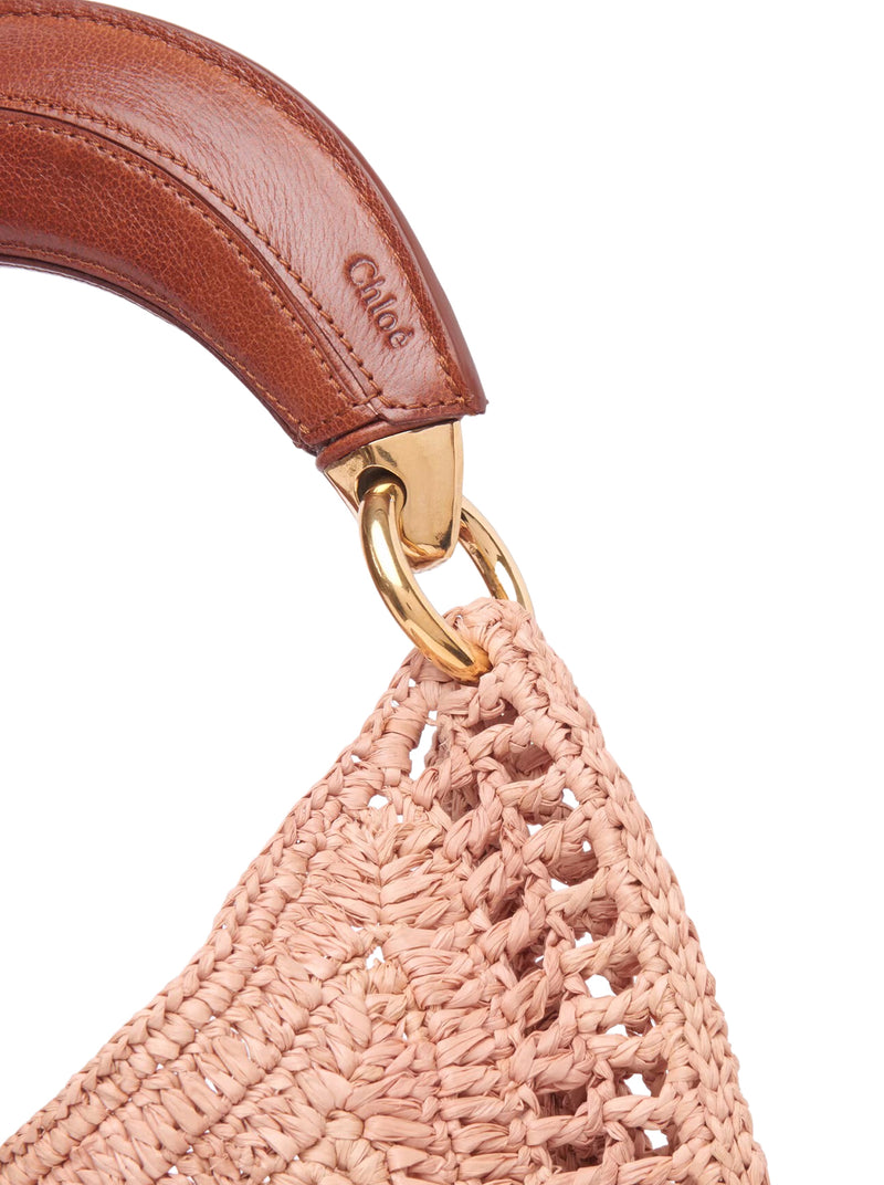 SUMMER BANANA RAFFIA HOBO BAG