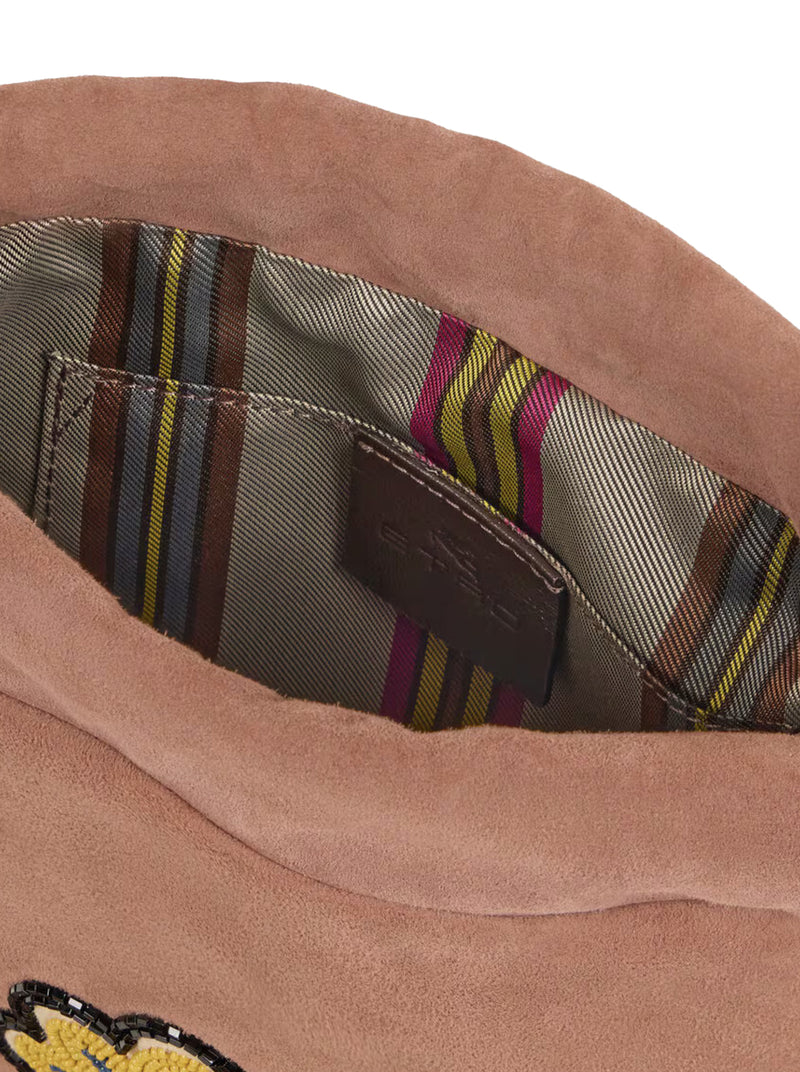 KALISPERA SMALL SUEDE BAG WITH BEADS AND FRINGES