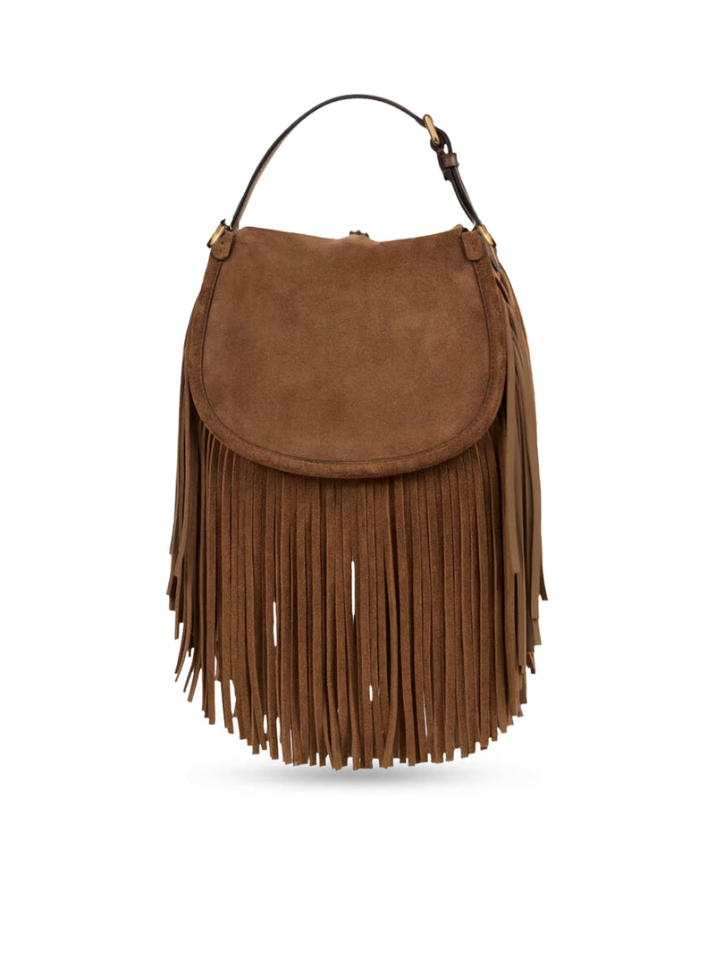 SMALL PONY BAG IN SUEDE WITH FRINGES