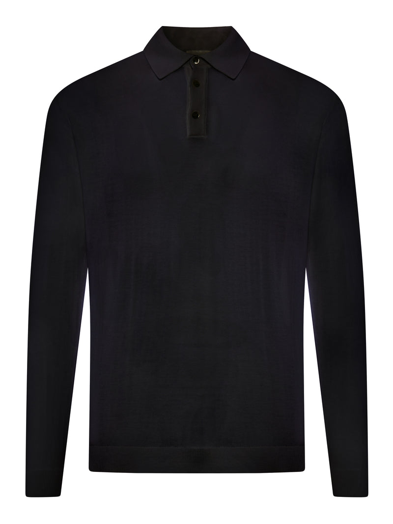 FINE COTTON KNIT POLO SHIRT