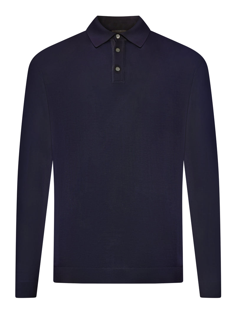 FINE COTTON KNIT POLO SHIRT