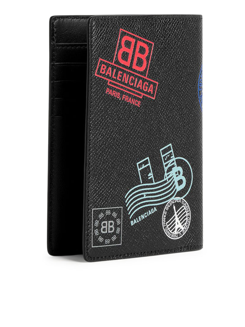 MEN`S PASSPORT CASE IN BLACK/MULTICOLOR