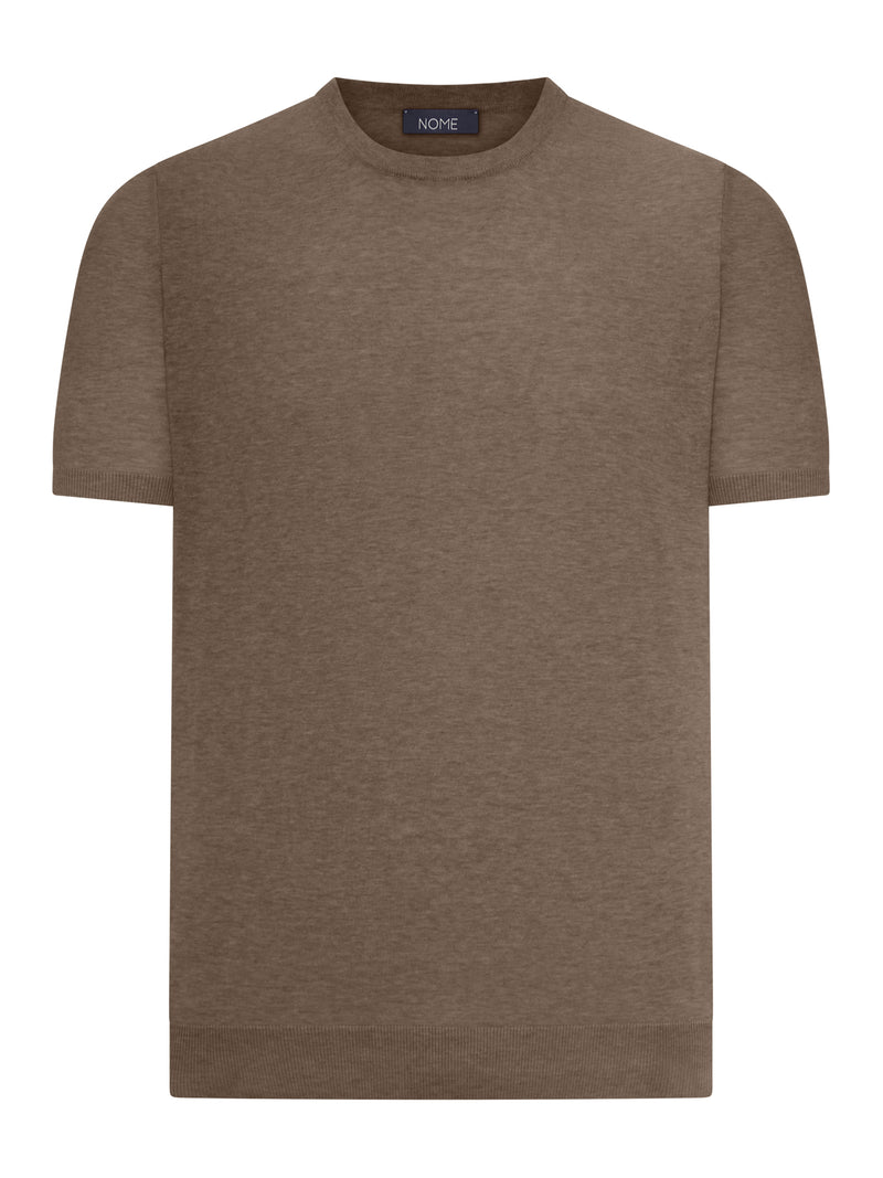 CREW NECK COTTON KNITTED T-SHIRT