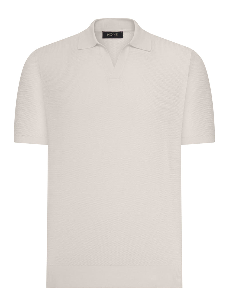 SHORT-SLEEVED SILK AND COTTON POLO SHIRT