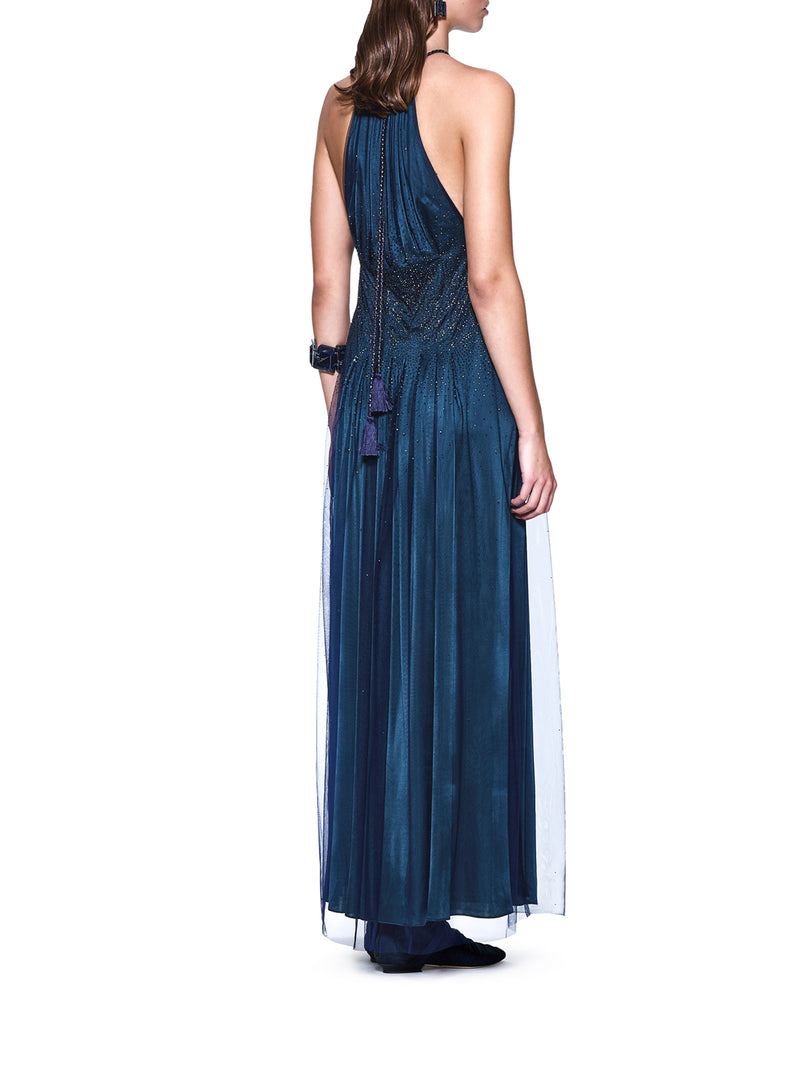 JERSEY DRESS WITH RHINESTONE DETAIL