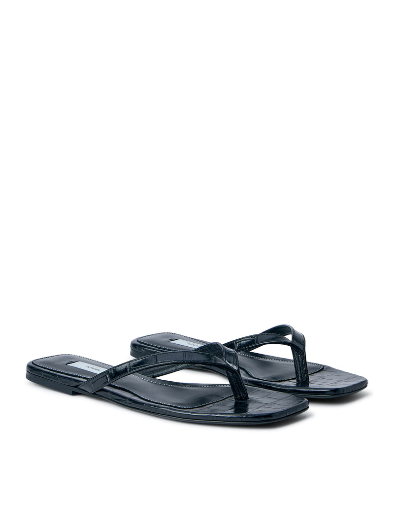 CROCO-EMBOSSED FLIP-FLOPS