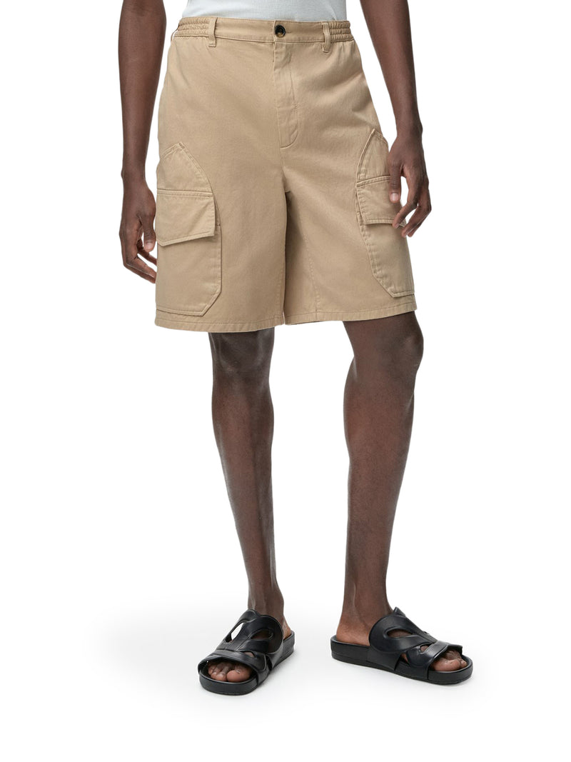 SHORTS IN LIGHT WASHED COTTON SATIN