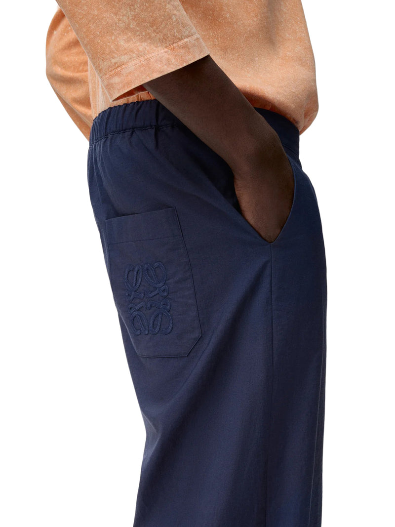 TROUSERS IN LIGHTWEIGHT TEXTURED COTTON POPLIN BLEND