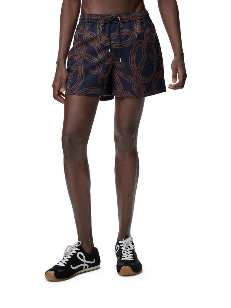 SWIMSUIT IN TECHNICAL FABRIC WITH ALL-OVER ANAGRAM PRINT