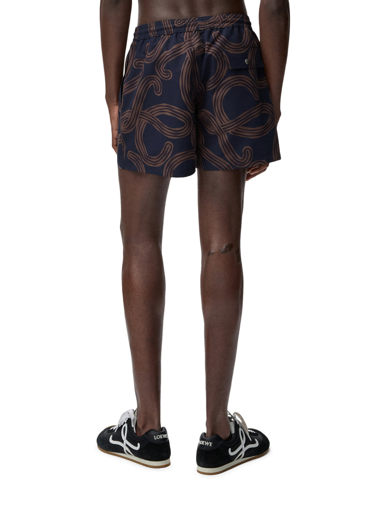 SWIMSUIT IN TECHNICAL FABRIC WITH ALL-OVER ANAGRAM PRINT