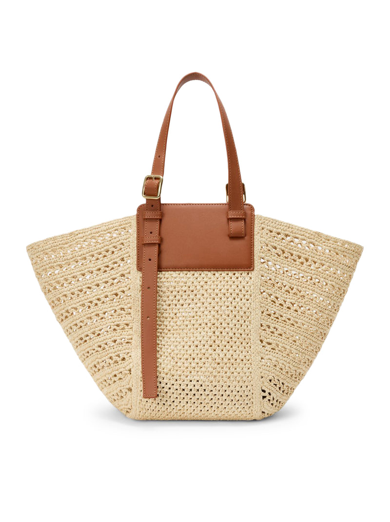 HAMMOCK CABAS MEDIUM BAG IN RAFFIA AND CALFSKIN
