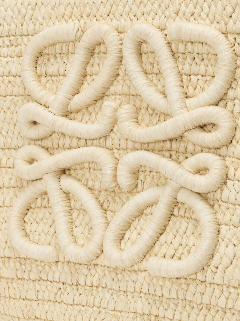 ECLIPSE MEDIUM BASKET BAG IN RAFFIA AND CALFSKIN