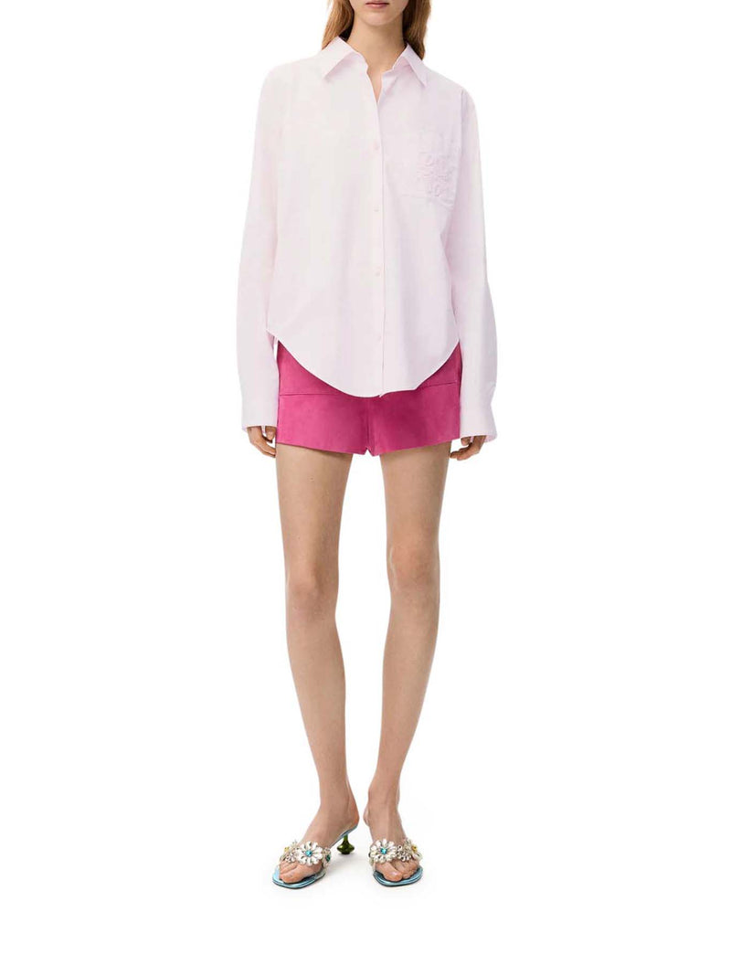 COTTON POPLIN SHIRT WITH ANAGRAM EMBROIDERY