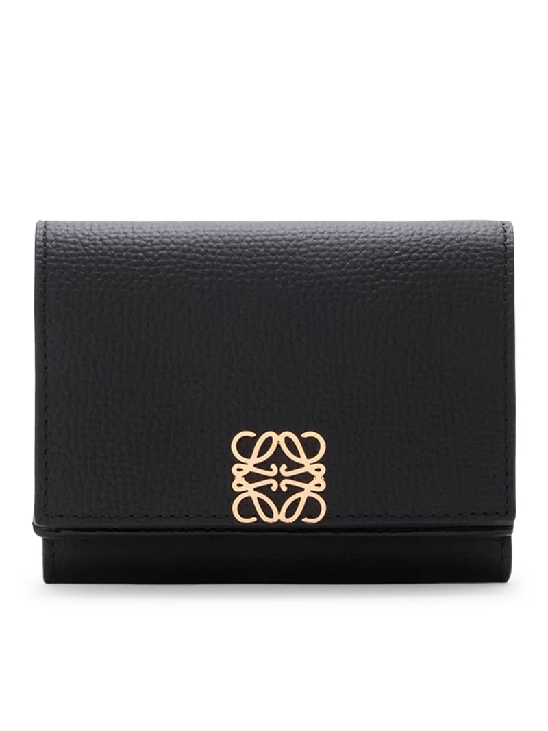 ANAGRAM TRIFOLD WALLET IN HAMMERED CALFSKIN LEATHER