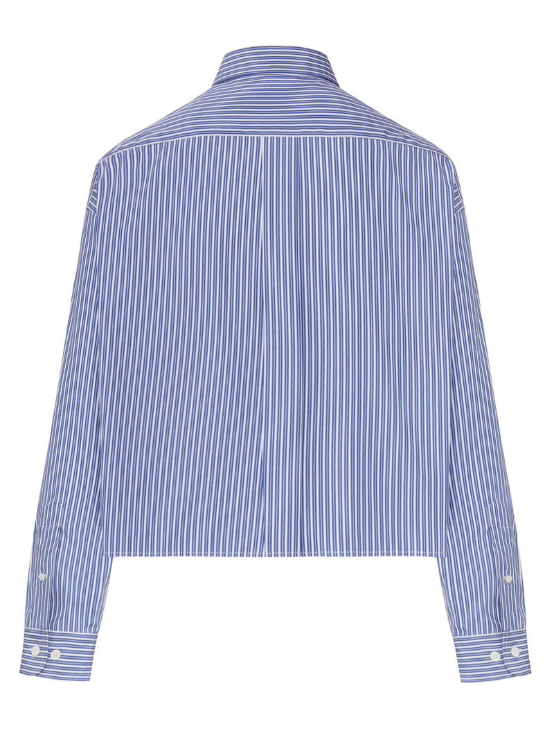 CROPPED STRIPED COTTON SHIRT