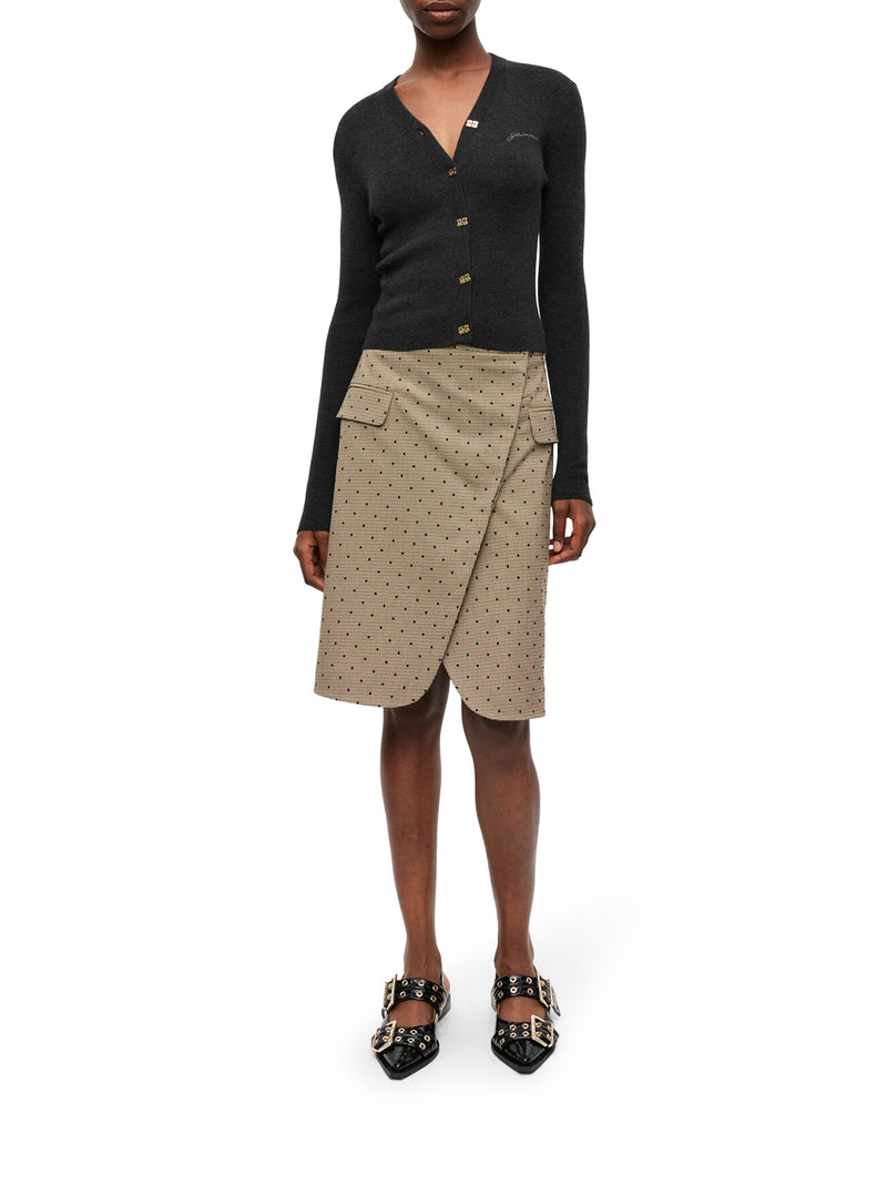 WOOL CARDIGAN WITH EMBROIDERED LOGO