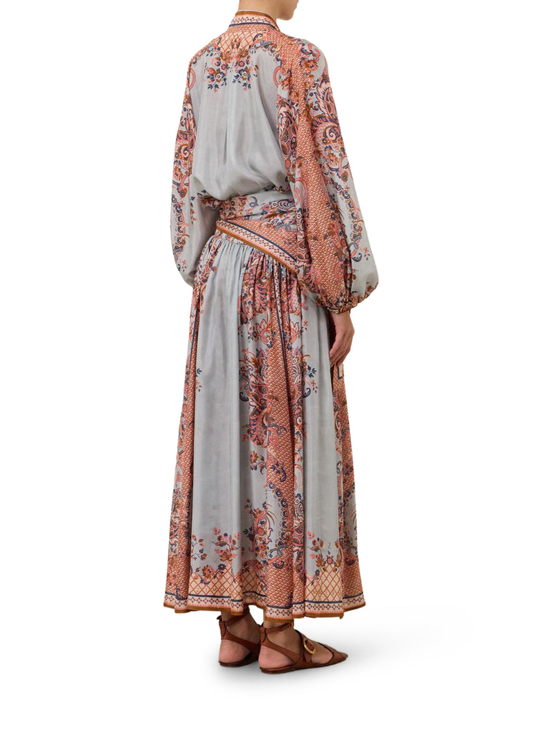 ASTER BLOUSE WITH NECK BOW IN PURE SILK