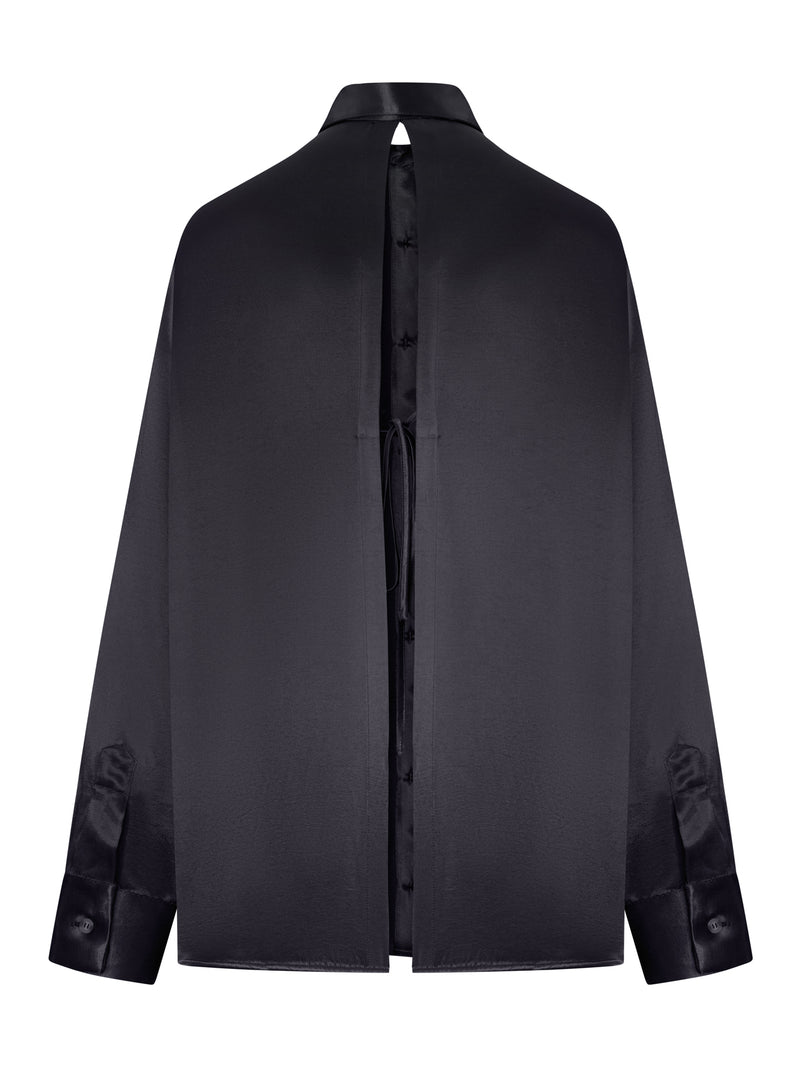 OVERSIZED SILK SHIRT WITH VERTICAL BACK OPENING