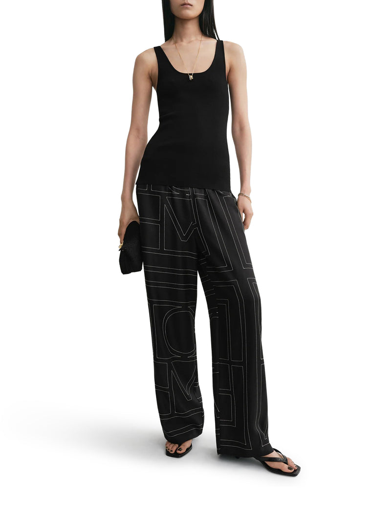 MONOGRAM SILK TROUSERS