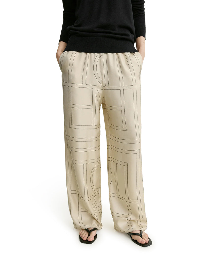 MONOGRAM SILK TROUSERS