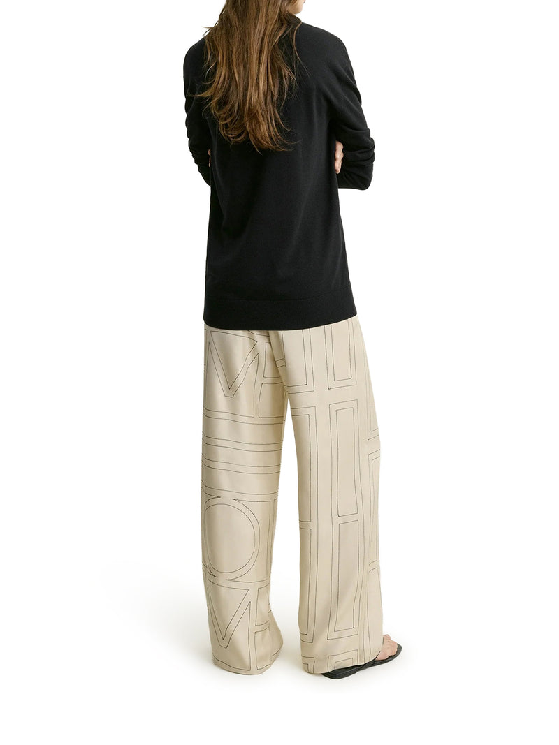 MONOGRAM SILK TROUSERS