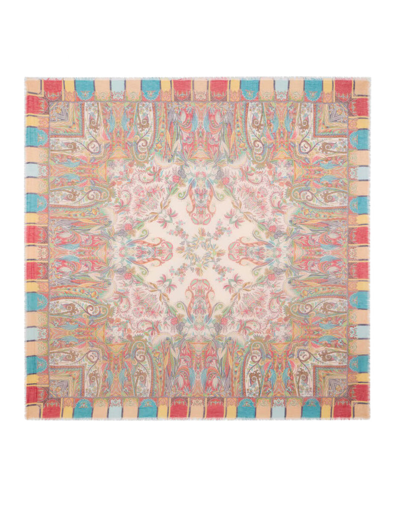 MODAL BLEND SCARF WITH PAISLEY FOLIAGE PATTERN