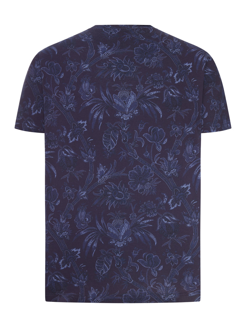 COTTON JERSEY T-SHIRT WITH FLORAL PAISLEY PATTERN